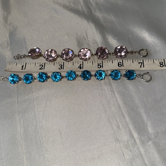 Elegant Pink and Blue Gemstone Bracelets - Picture 6 of 7